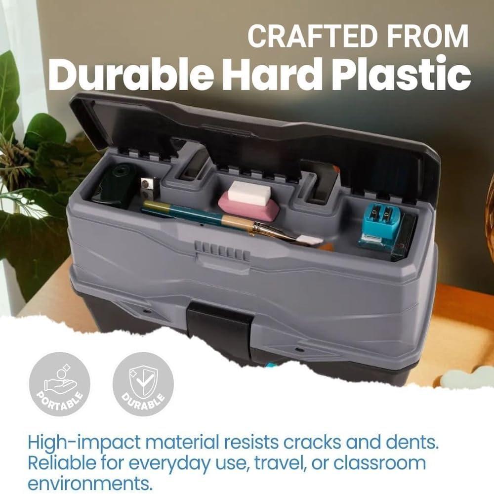 image:imageArtBin 6892AG 2Tray Art Supply Box Portable Art amp Craft Organizer with LiftUp Trays 1 Plastic Storage Case GrayBlackThree Tray