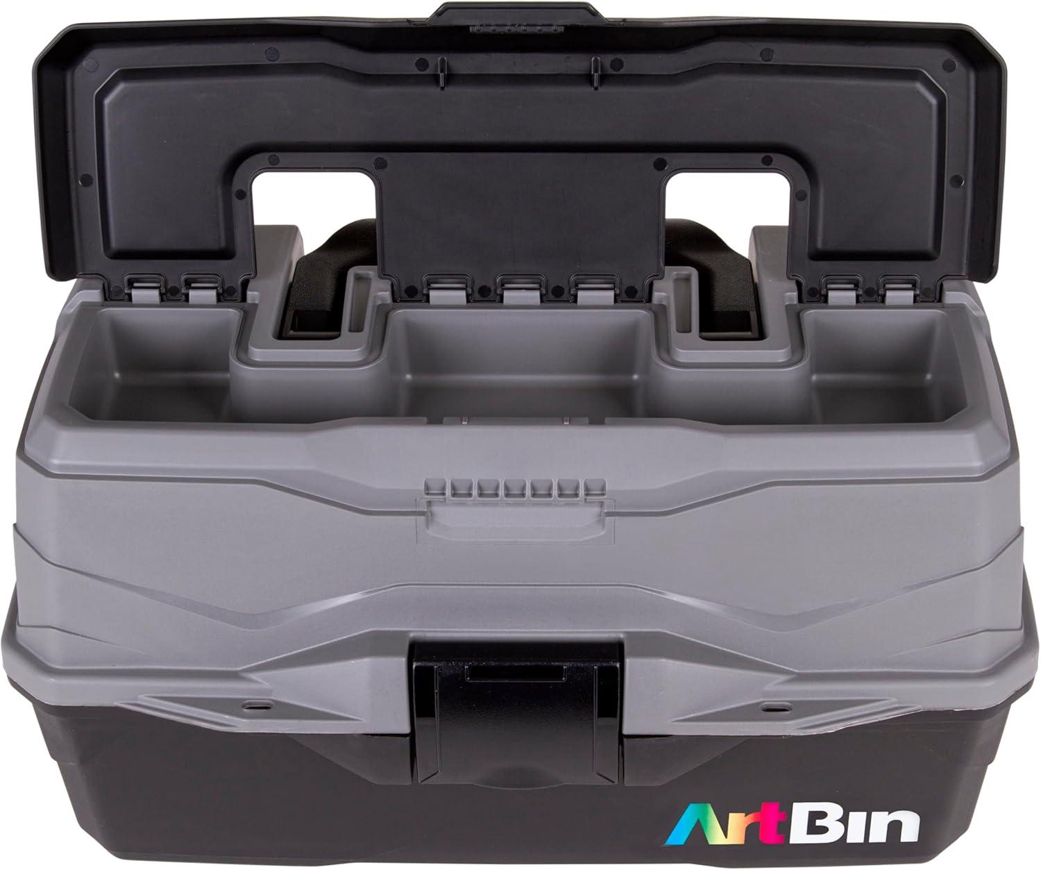 image:imageArtBin 6892AG 2Tray Art Supply Box Portable Art amp Craft Organizer with LiftUp Trays 1 Plastic Storage Case GrayBlackTwo Tray