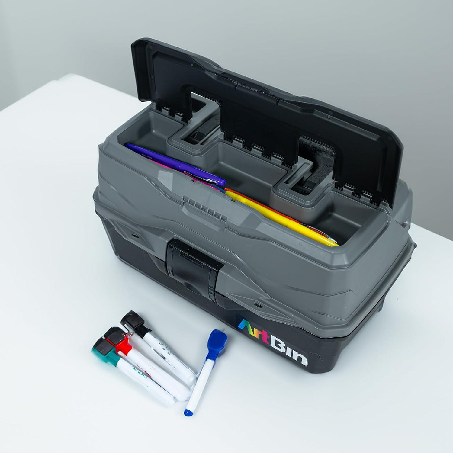 image:imageArtBin 6892AG 2Tray Art Supply Box Portable Art amp Craft Organizer with LiftUp Trays 1 Plastic Storage Case GrayBlackTwo Tray