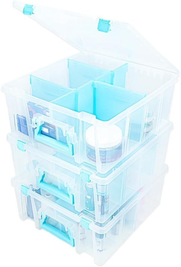 image:imageArtBin 6990AB Super Satchel Double Deep Compartment Box Art Storage with 8 Removable Compartments Smart Closure for Craft Supplies Gold Pack of 1Aqua