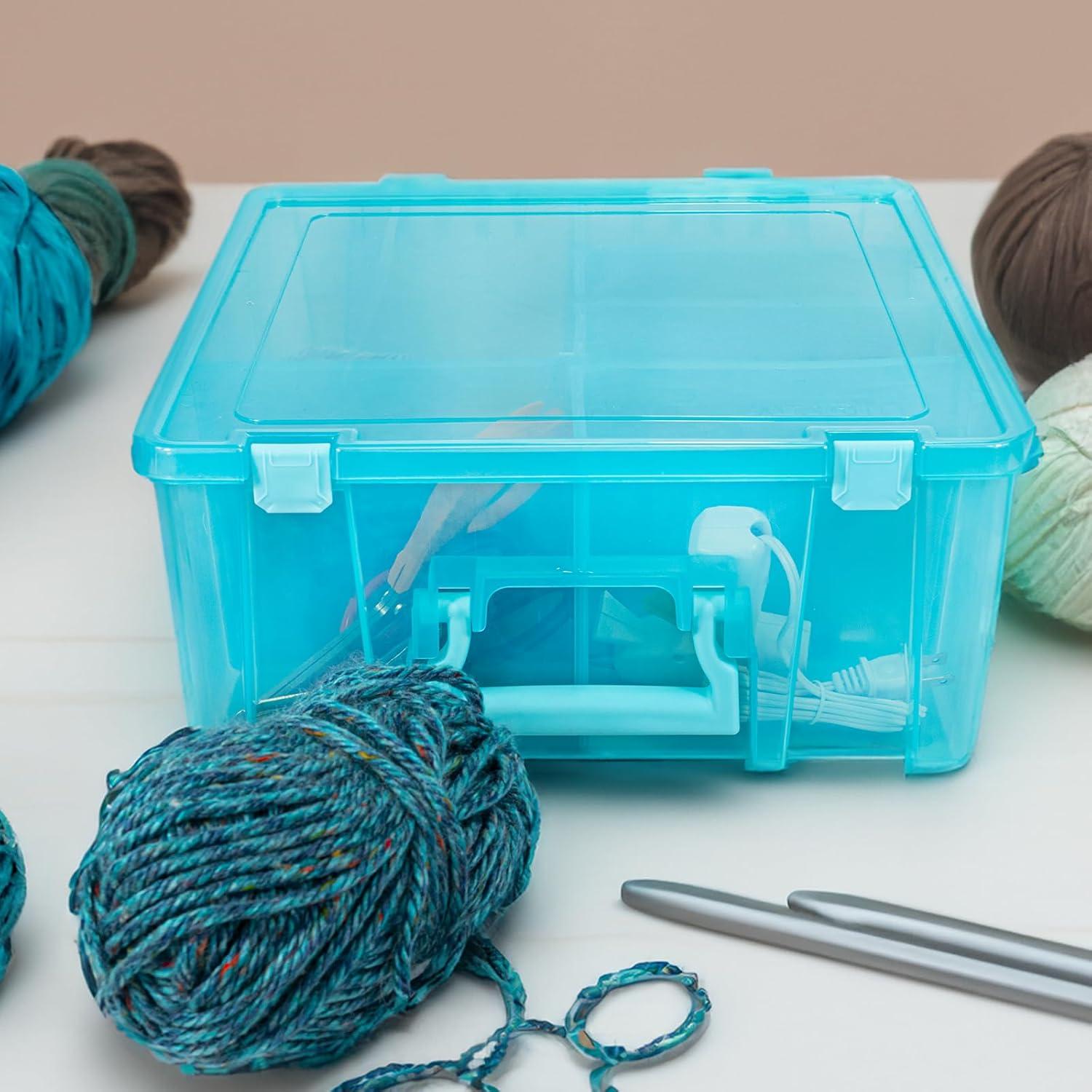 image:imageArtBin 6990AB Super Satchel Double Deep Compartment Box Art Storage with 8 Removable Compartments Smart Closure for Craft Supplies Gold Pack of 1Aqua Mist