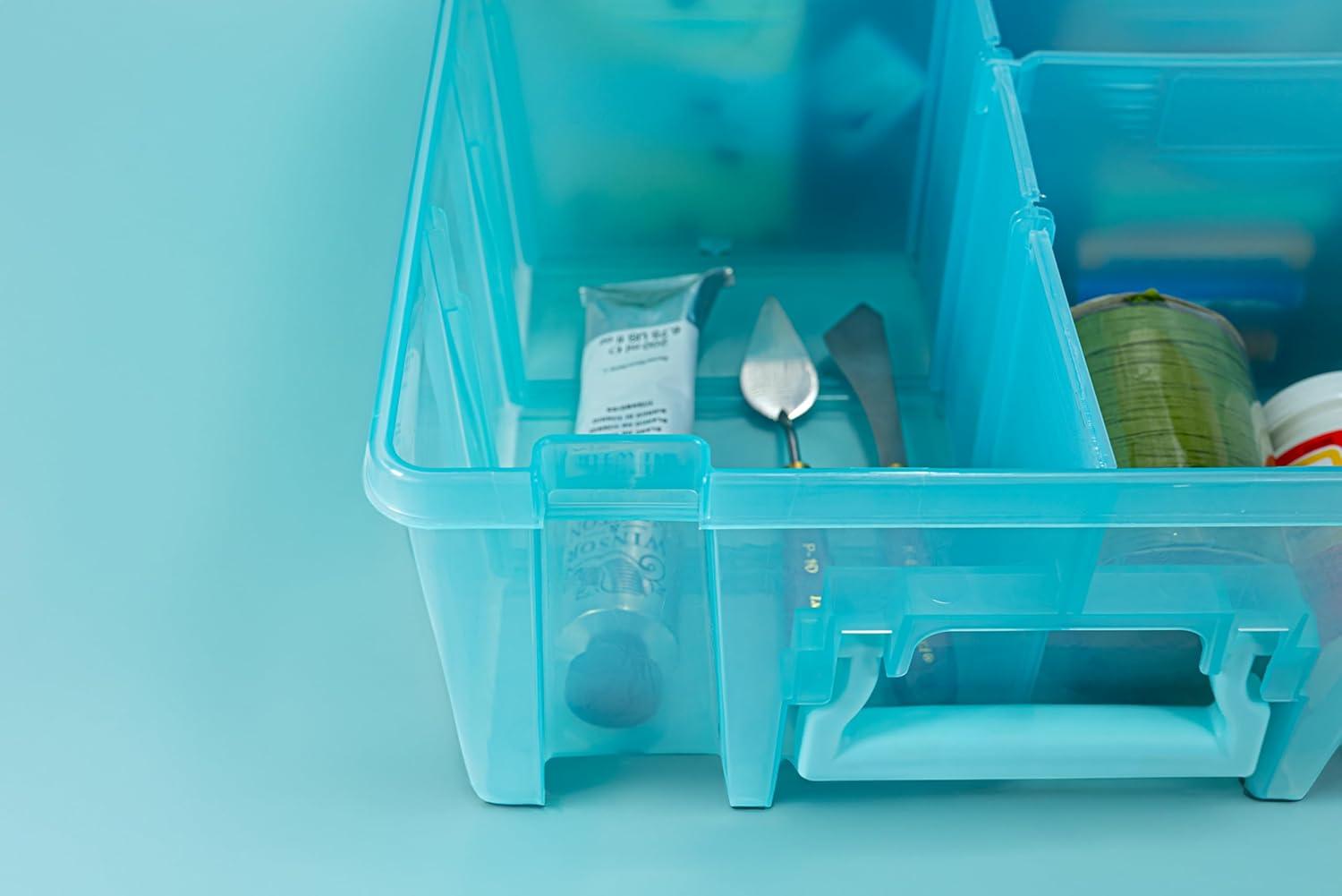 image:imageArtBin 6990AB Super Satchel Double Deep Compartment Box Art Storage with 8 Removable Compartments Smart Closure for Craft Supplies Gold Pack of 1Aqua Mist