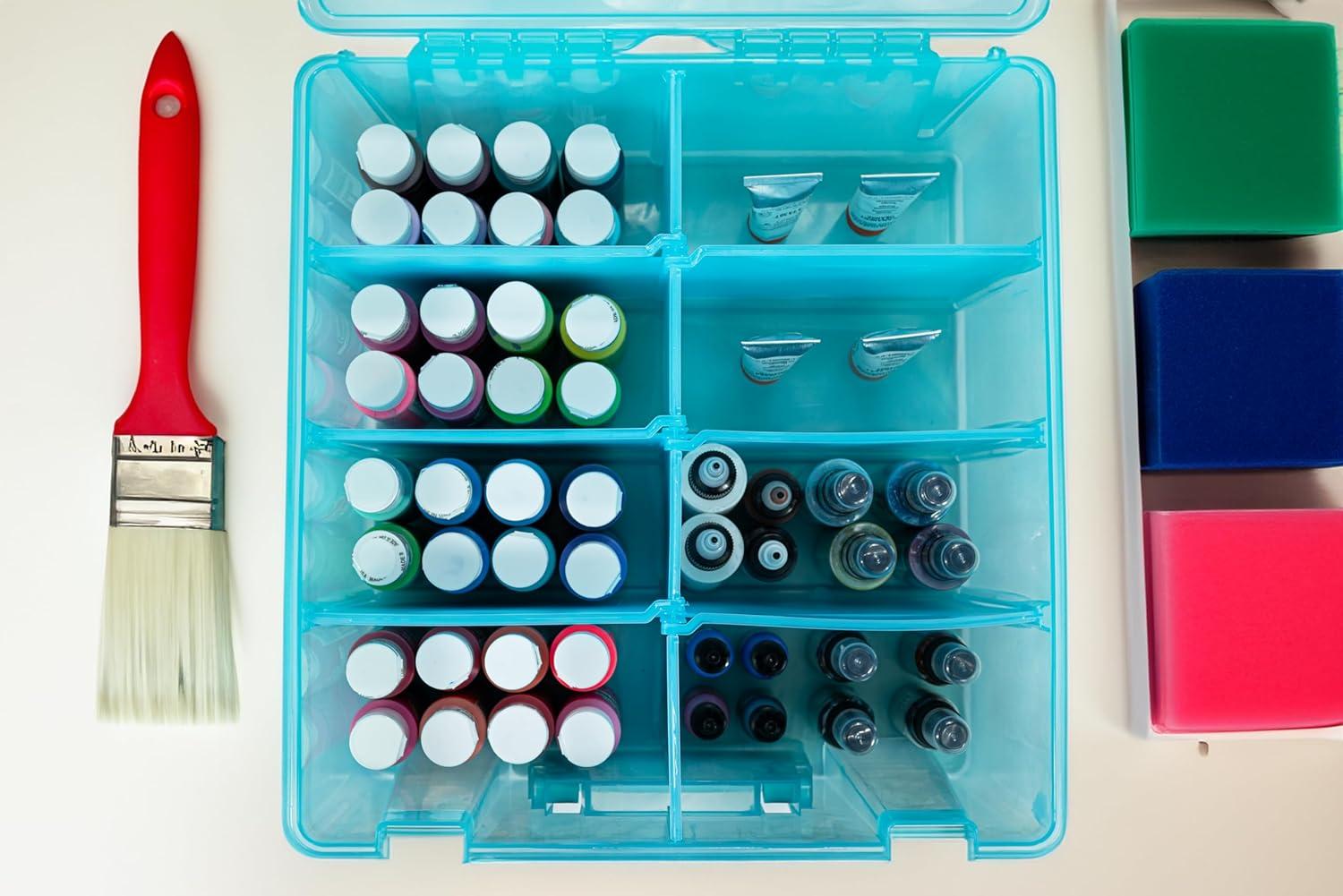 image:imageArtBin 6990AB Super Satchel Double Deep Compartment Box Art Storage with 8 Removable Compartments Smart Closure for Craft Supplies Gold Pack of 1Aqua Mist