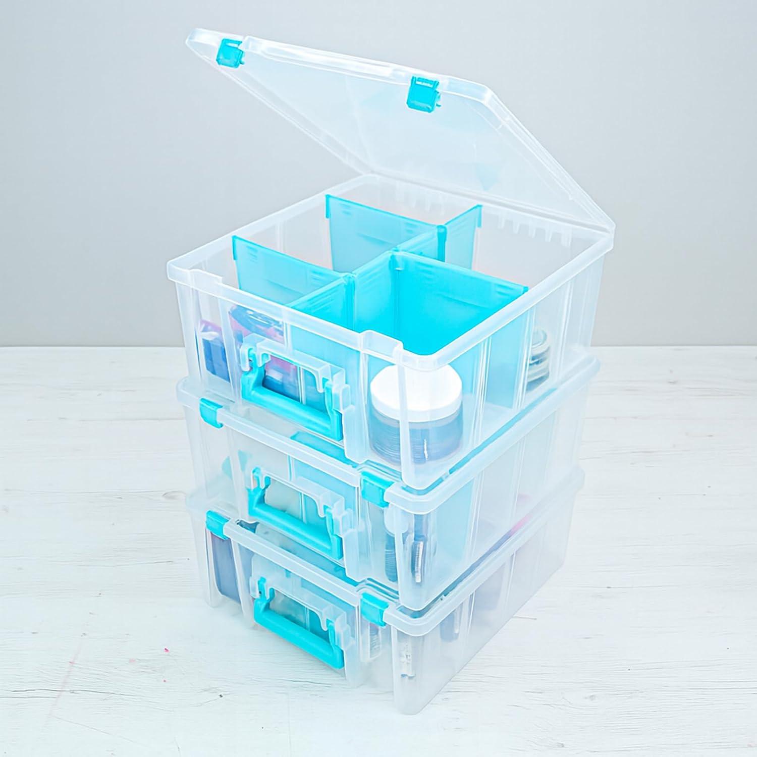 image:imageArtBin 6990AB Super Satchel Double Deep Compartment Box Art Storage with 8 Removable Compartments Smart Closure for Craft Supplies Gold Pack of 1Aqua