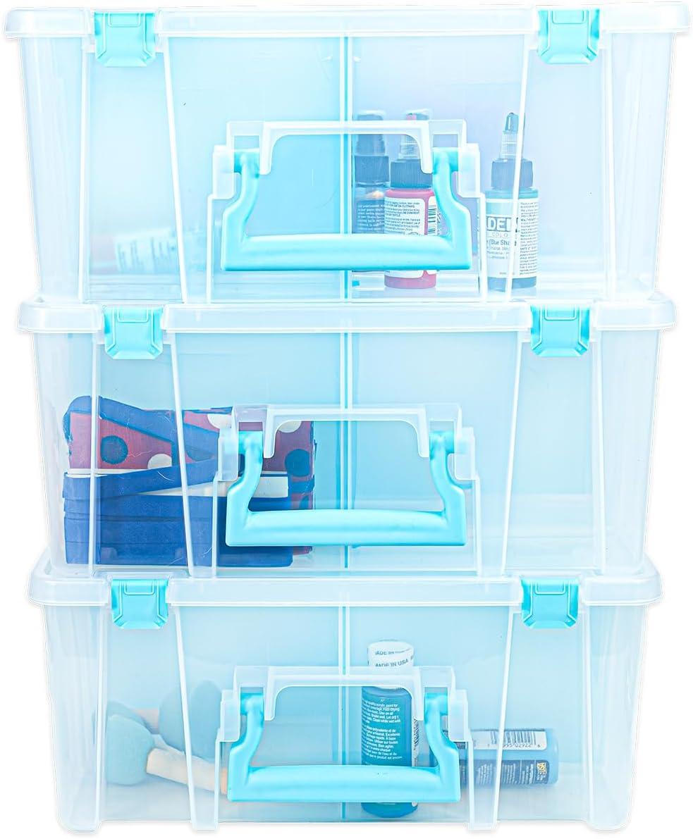 image:imageArtBin 6990AB Super Satchel Double Deep Compartment Box Art Storage with 8 Removable Compartments Smart Closure for Craft Supplies Gold Pack of 1Aqua