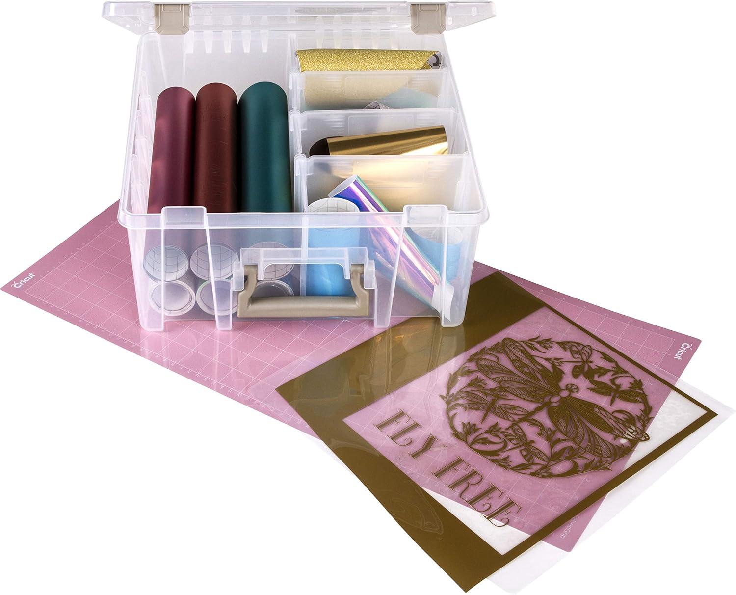 image:imageArtBin 6990AB Super Satchel Double Deep Compartment Box Art Storage with 8 Removable Compartments Smart Closure for Craft Supplies Gold Pack of 1Clear Gold