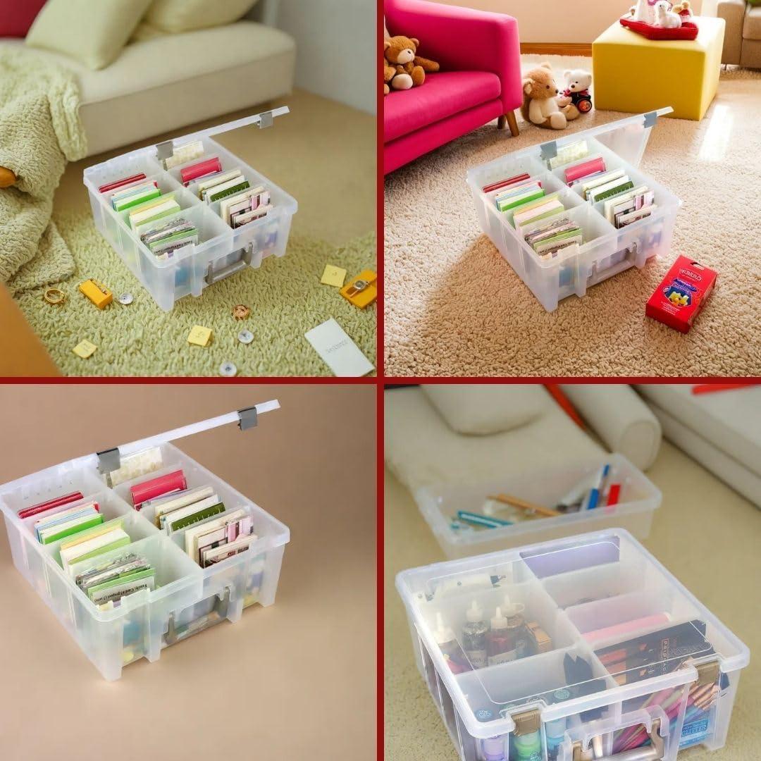 image:imageArtBin 6990AB Super Satchel Double Deep Compartment Box Art Storage with 8 Removable Compartments Smart Closure for Craft Supplies Gold Pack of 1Gold