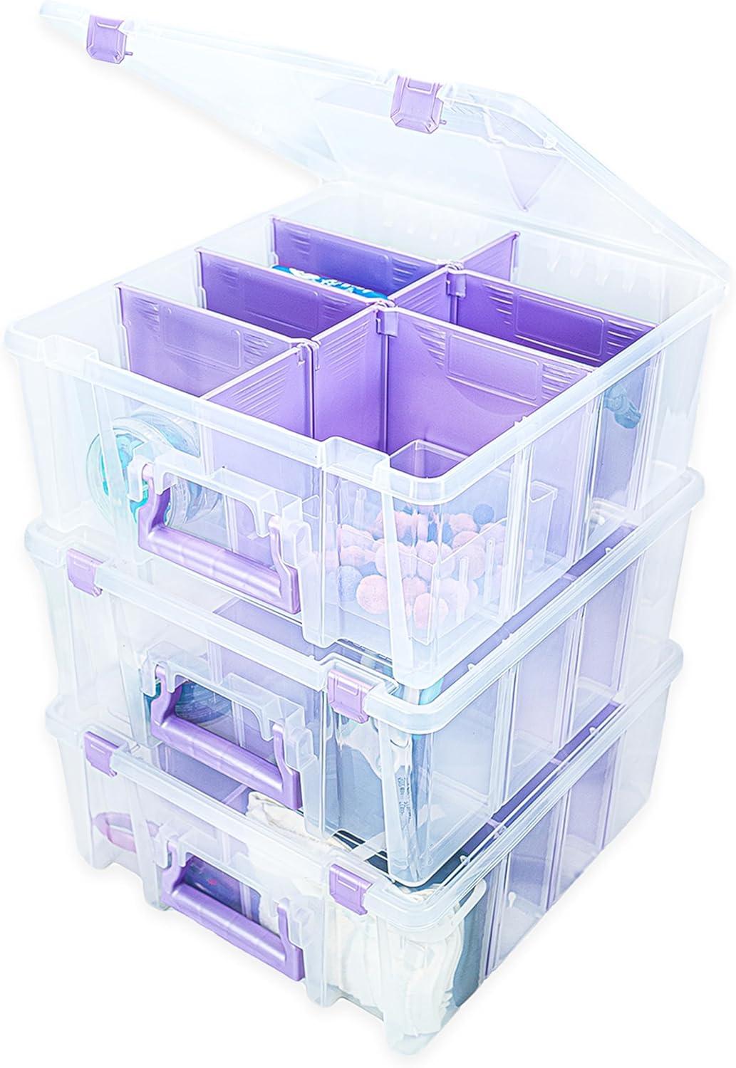 image:imageArtBin 6990AB Super Satchel Double Deep Compartment Box Art Storage with 8 Removable Compartments Smart Closure for Craft Supplies Gold Pack of 1Purple
