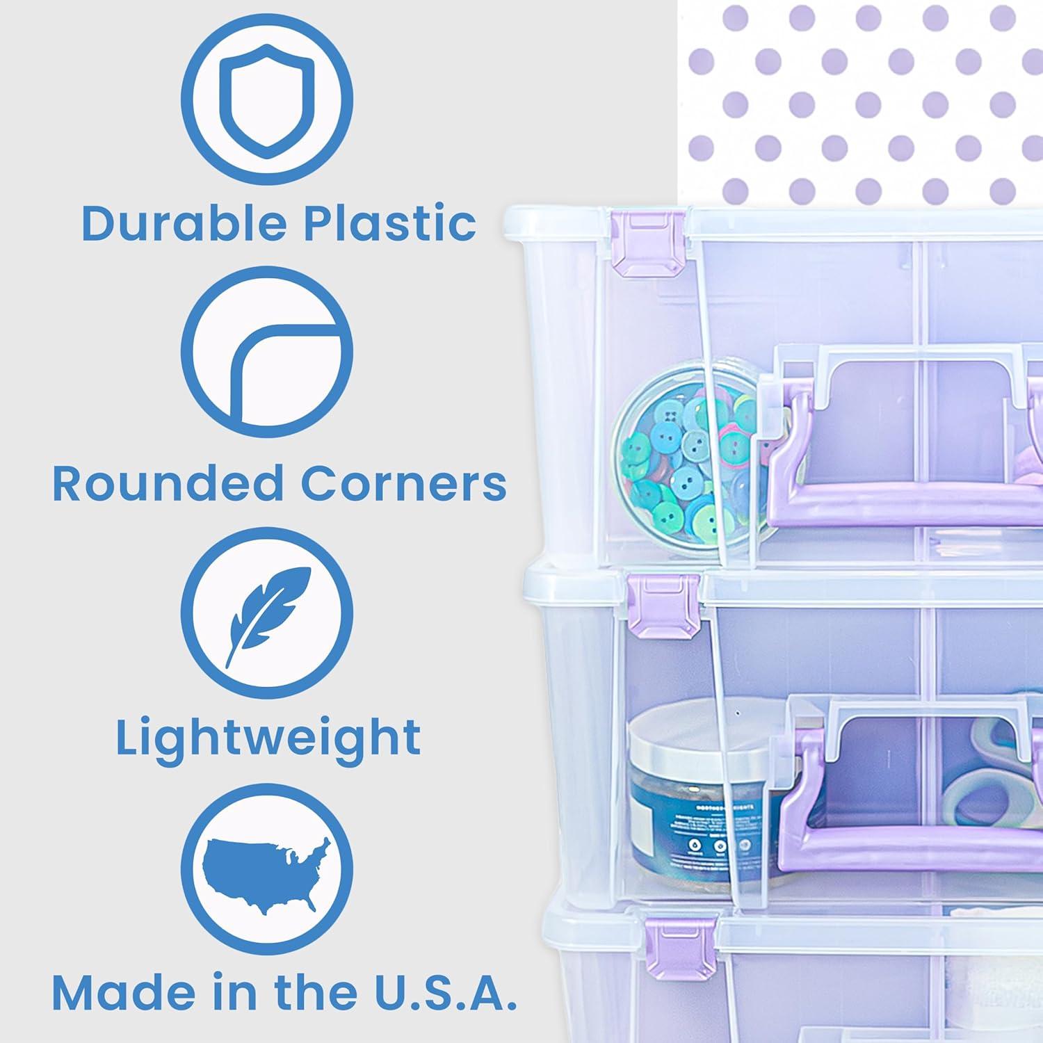 image:imageArtBin 6990AB Super Satchel Double Deep Compartment Box Art Storage with 8 Removable Compartments Smart Closure for Craft Supplies Gold Pack of 1Purple