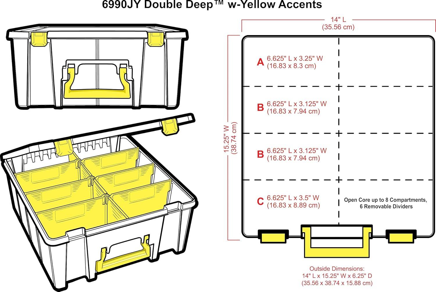 image:imageArtBin 6990AB Super Satchel Double Deep Compartment Box Art Storage with 8 Removable Compartments Smart Closure for Craft Supplies Gold Pack of 1Yellow