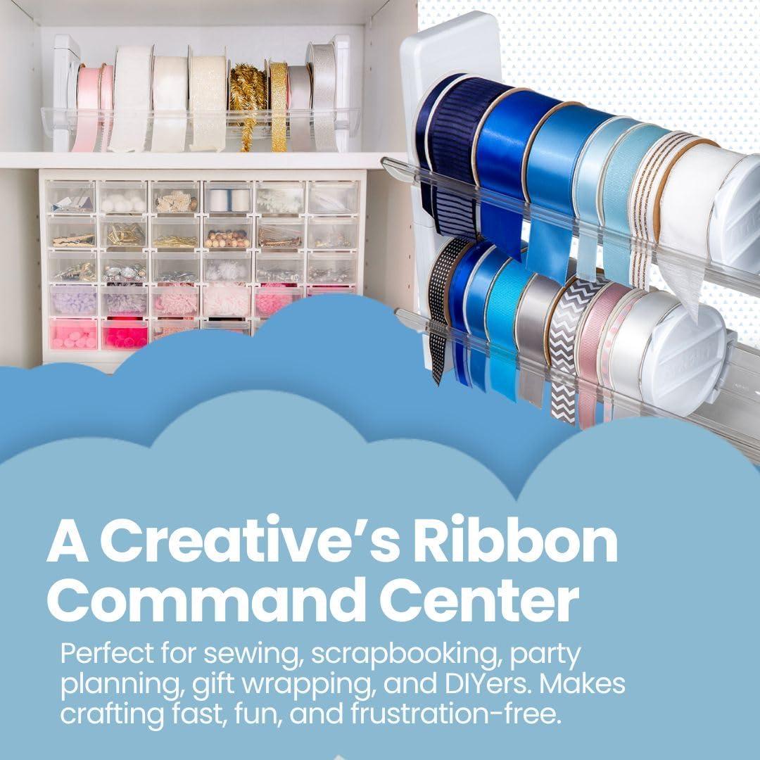 image:imageArtBin Ribbon Storage Rack Ribbon Spool Holder Ideal for Craft Rooms amp Studios Gift Wrapping Stations Small Craft Shops Boutiques WhitePack of 1