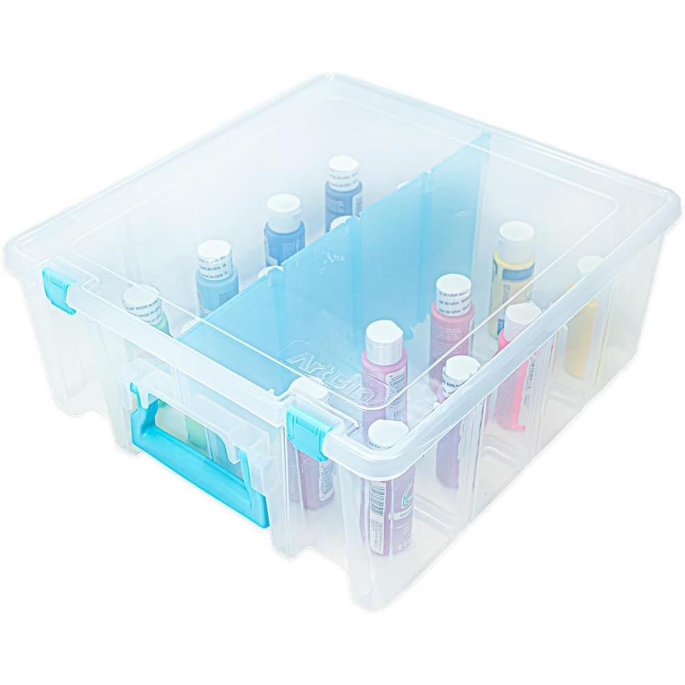 image:imageArtBin 6990AB Super Satchel Double Deep Compartment Box Art Storage with 8 Removable Compartments Smart Closure for Craft Supplies Gold Pack of 1Aqua