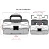 ArtBin 6892AG 2-Tray Art Supply Box, Portable Art & Craft Organizer with Lift-Up Trays, [1] Plastic Storage Case, Gray/Black(Two Tray)