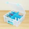 ArtBin 6990AB Super Satchel Double Deep Compartment Box – Art Storage with 8 Removable Compartments, Smart Closure for Craft Supplies (Gold- Pack of 1)(Aqua)