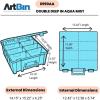 ArtBin 6990AB Super Satchel Double Deep Compartment Box – Art Storage with 8 Removable Compartments, Smart Closure for Craft Supplies (Gold- Pack of 1)(Aqua Mist)