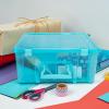 ArtBin 6990AB Super Satchel Double Deep Compartment Box – Art Storage with 8 Removable Compartments, Smart Closure for Craft Supplies (Gold- Pack of 1)(Aqua Mist)
