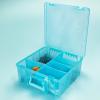 ArtBin 6990AB Super Satchel Double Deep Compartment Box – Art Storage with 8 Removable Compartments, Smart Closure for Craft Supplies (Gold- Pack of 1)(Aqua Mist)
