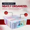ArtBin 6990AB Super Satchel Double Deep Compartment Box – Art Storage with 8 Removable Compartments, Smart Closure for Craft Supplies (Gold- Pack of 1)(Clear & Aqua)