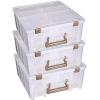 ArtBin 6990AB Super Satchel Double Deep Compartment Box – Art Storage with 8 Removable Compartments, Smart Closure for Craft Supplies (Gold- Pack of 1)(Clear & Gold)