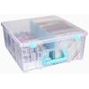 ArtBin 6990AB Super Satchel Double Deep Compartment Box – Art Storage with 8 Removable Compartments, Smart Closure for Craft Supplies (Gold- Pack of 1)(Clear & Aqua)