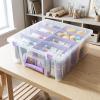 ArtBin 6990AB Super Satchel Double Deep Compartment Box – Art Storage with 8 Removable Compartments, Smart Closure for Craft Supplies (Gold- Pack of 1)(Purple)