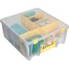 ArtBin 6990AB Super Satchel Double Deep Compartment Box – Art Storage with 8 Removable Compartments, Smart Closure for Craft Supplies (Gold- Pack of 1)(Yellow)