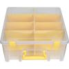 ArtBin 6990AB Super Satchel Double Deep Compartment Box – Art Storage with 8 Removable Compartments, Smart Closure for Craft Supplies (Gold- Pack of 1)(Yellow)