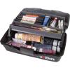ArtBin 6892AG 2-Tray Art Supply Box, Portable Art & Craft Organizer with Lift-Up Trays, [1] Plastic Storage Case, Gray/Black(One Tray)