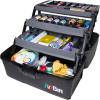 ArtBin 6892AG 2-Tray Art Supply Box, Portable Art & Craft Organizer with Lift-Up Trays, [1] Plastic Storage Case, Gray/Black(Three Tray)