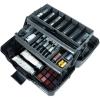 ArtBin 6892AG 2-Tray Art Supply Box, Portable Art & Craft Organizer with Lift-Up Trays, [1] Plastic Storage Case, Gray/Black(Two Tray)