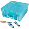 ArtBin 6990AB Super Satchel Double Deep Compartment Box – Art Storage with 8 Removable Compartments, Smart Closure for Craft Supplies (Gold- Pack of 1)(Aqua Mist)