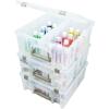 ArtBin 6990AB Super Satchel Double Deep Compartment Box – Art Storage with 8 Removable Compartments, Smart Closure for Craft Supplies (Gold- Pack of 1)(Clear & Gold)