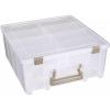 ArtBin 6990AB Super Satchel Double Deep Compartment Box – Art Storage with 8 Removable Compartments, Smart Closure for Craft Supplies (Gold- Pack of 1)(Gold Accents)