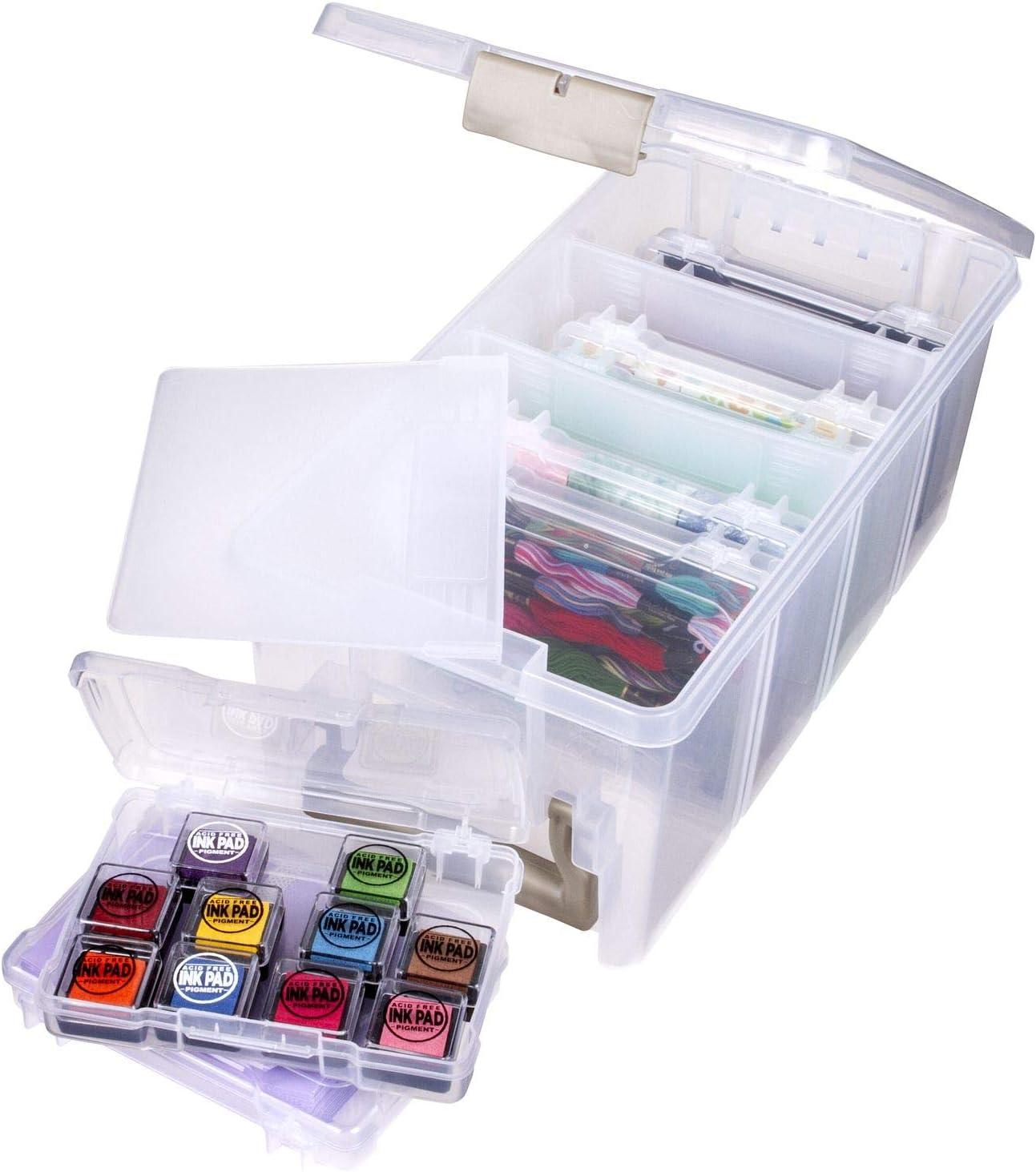 image:imageArtBin Semi Satchel Photo Storage Photo amp Craft Organizer Set Large Box with 8 Plastic Storage Cases Inside Clear1Pack