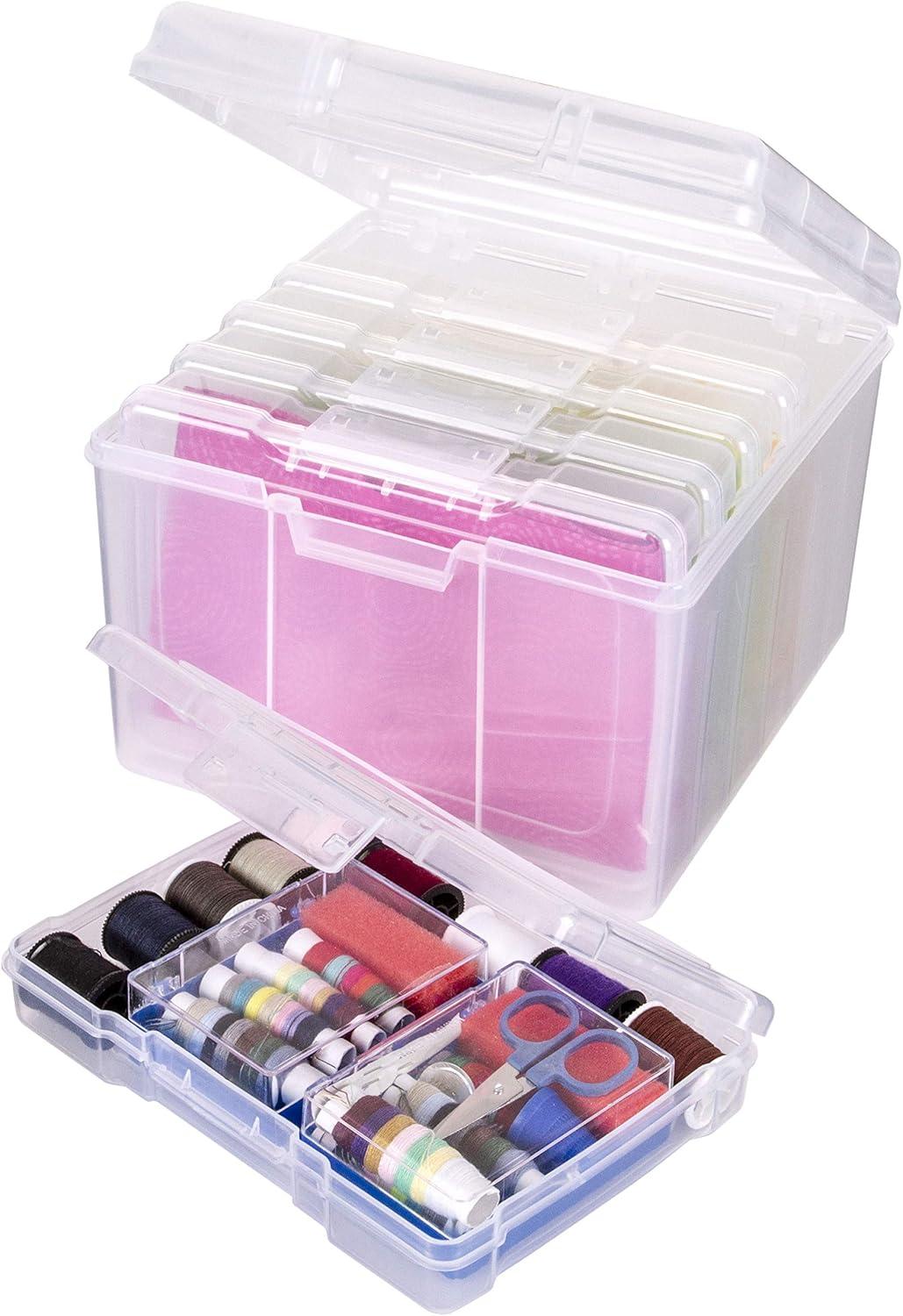 image:imageArtBin Semi Satchel Photo Storage Photo amp Craft Organizer Set Large Box with 8 Plastic Storage Cases Inside Clear1Pack