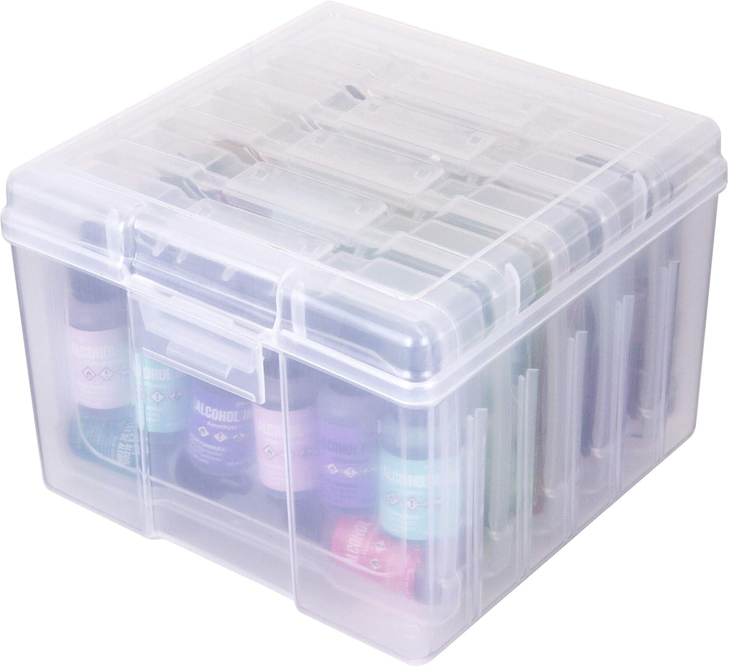 image:imageArtBin Semi Satchel Photo Storage Photo amp Craft Organizer Set Large Box with 8 Plastic Storage Cases Inside Clear4Pack