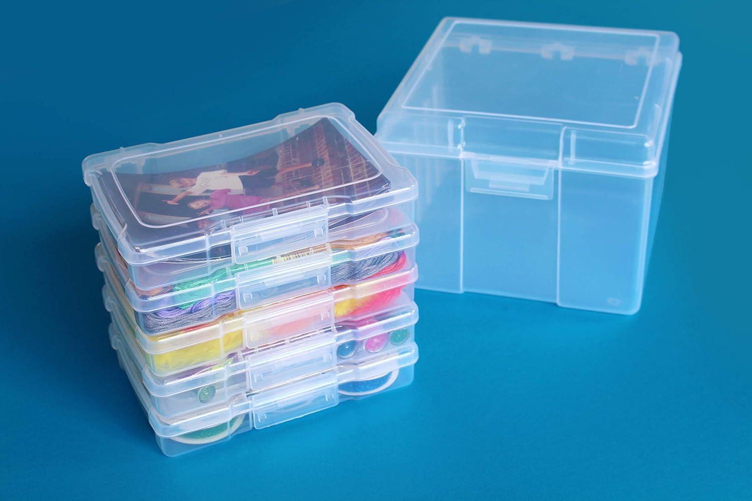 image:imageArtBin Semi Satchel Photo Storage Photo amp Craft Organizer Set Large Box with 8 Plastic Storage Cases Inside Clear4Pack