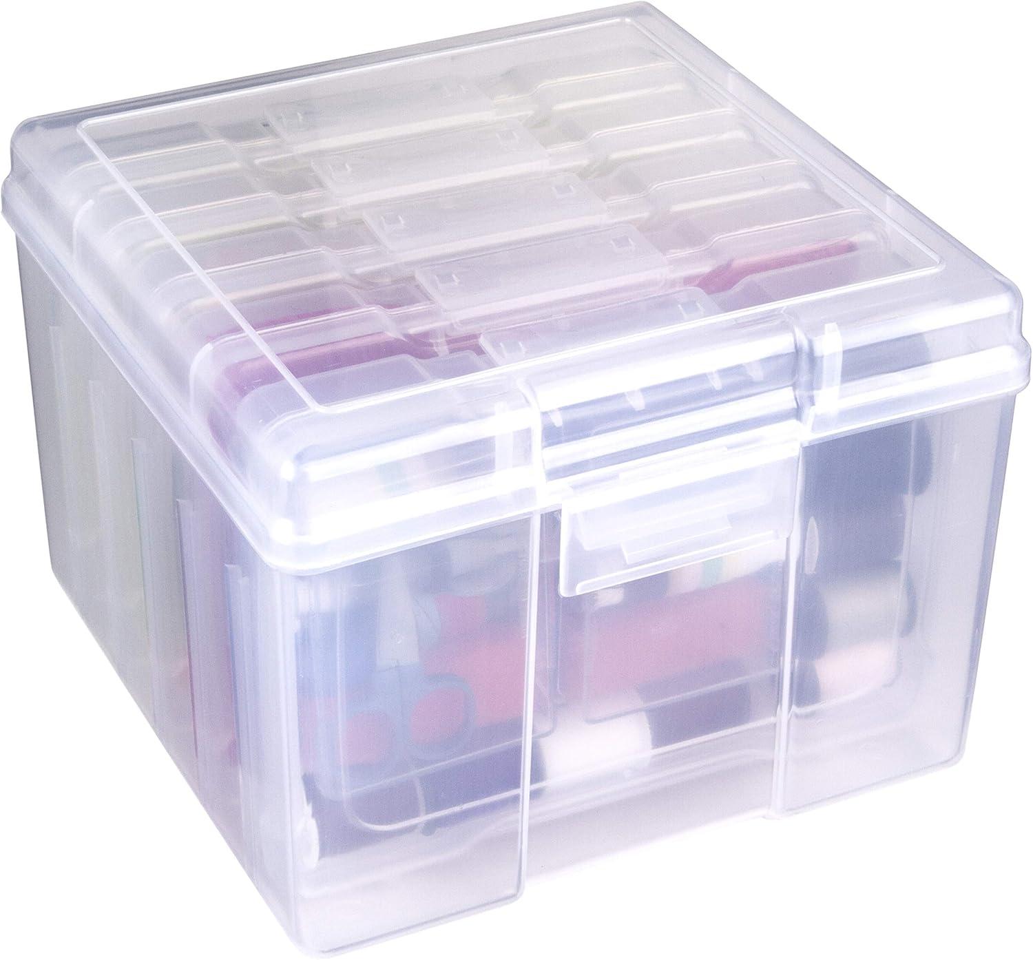 image:imageArtBin Semi Satchel Photo Storage Photo amp Craft Organizer Set Large Box with 8 Plastic Storage Cases Inside Clear4Pack