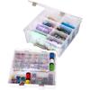 ArtBin 6899AZ Super Satchel Double Deep with Lift-Out Tray Storage Container, Portable Arts & Crafts Organizer with Removable Dividers, Clear