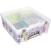ArtBin 6899AZ Super Satchel Double Deep with Lift-Out Tray Storage Container, Portable Arts & Crafts Organizer with Removable Dividers, Clear