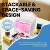 ArtBin Semi Satchel Photo Storage Photo & Craft Organizer Set, Large Box with [8] Plastic Storage Cases Inside, Clear(1-Pack)