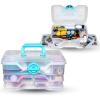 Clear Plastic Organizer – ArtBin – Small Parts Organizer – for DIY Arts & Crafts Storage Boxes & Organizers, Sewing Storage – Storage Box with Compartments, Project Box – Large (6 Pivot Trays) 6963PB(Medium (4 Pivot Trays))