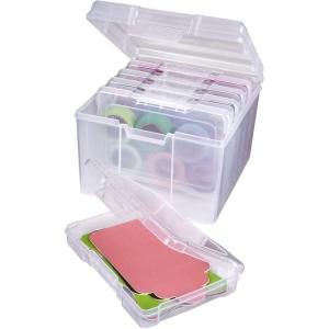 ArtBin 6947ZZ Photo & Craft Organizer Set, Large Box with [5] Plastic Storage Cases Inside, Clear(1-Pack)