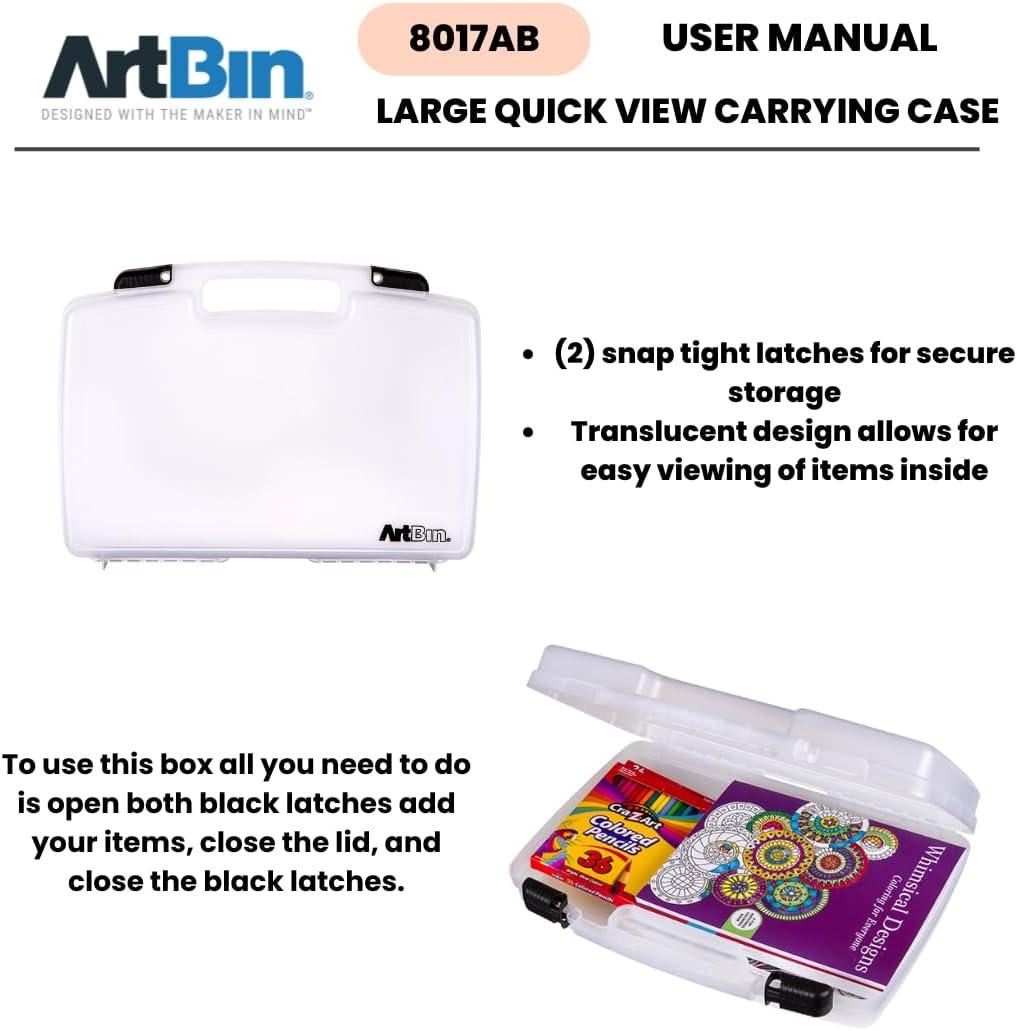 image:imageArtBin 17 inch 8017AB Quick View Carrying Case Portable Art amp Craft Organizer with Handle 1 Plastic Storage Case 17 Standard Base Open Core17 inch Standard