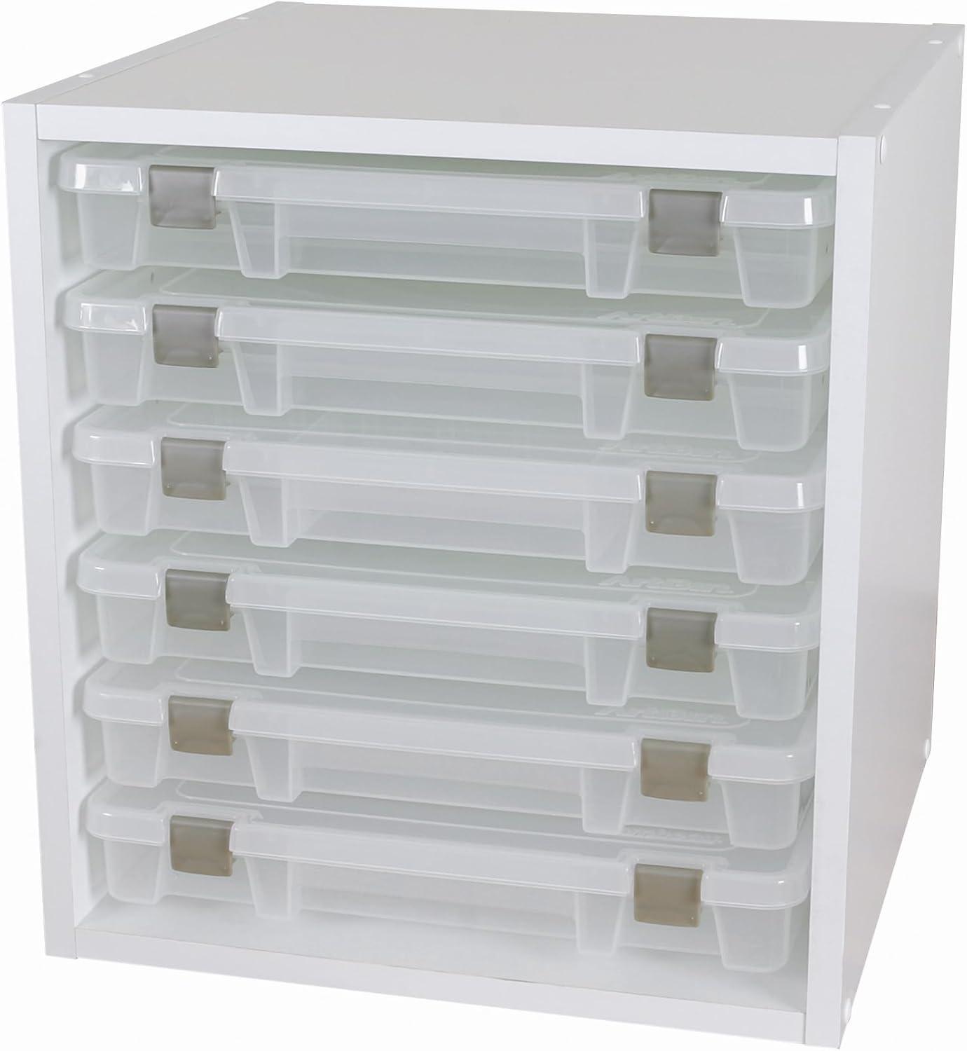 image:imageArtBin 6855SC Super Satchel Cube 155 x 1675 x 15625 in Arts and Crafts Supply Storage with PreDrilled Holes 6 Rail Set Customizable White