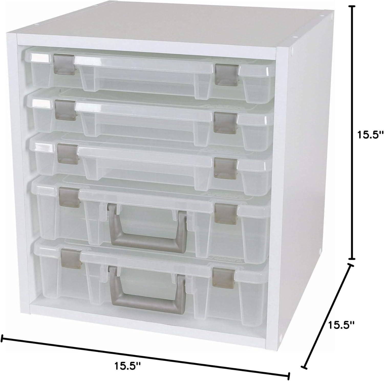 image:imageArtBin 6855SC Super Satchel Cube 155 x 1675 x 15625 in Arts and Crafts Supply Storage with PreDrilled Holes 6 Rail Set Customizable White
