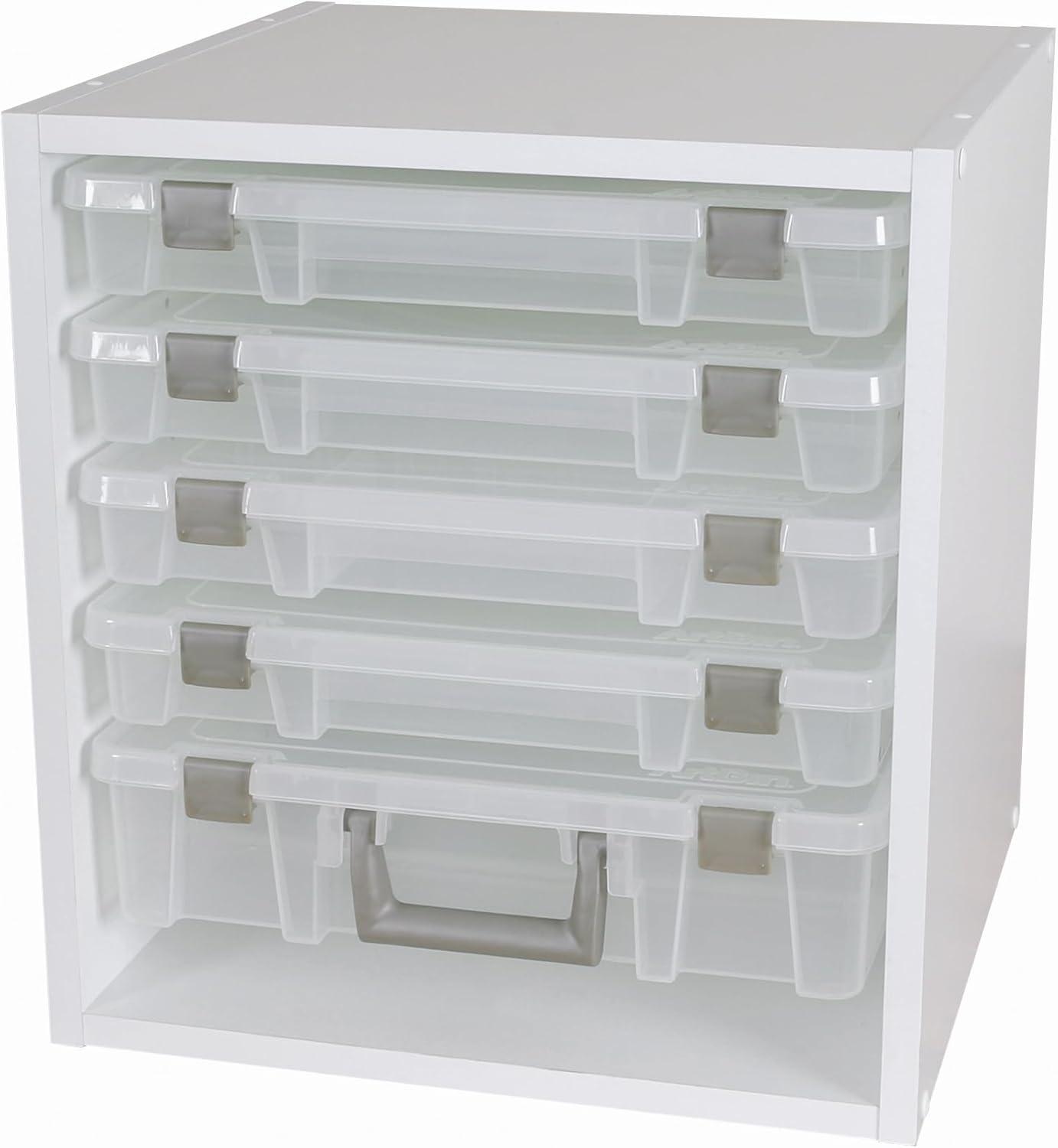 image:imageArtBin 6855SC Super Satchel Cube 155 x 1675 x 15625 in Arts and Crafts Supply Storage with PreDrilled Holes 6 Rail Set Customizable White