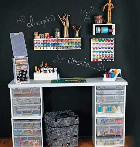 image:imageArtBin 6855SC Super Satchel Cube 155 x 1675 x 15625 in Arts and Crafts Supply Storage with PreDrilled Holes 6 Rail Set Customizable White