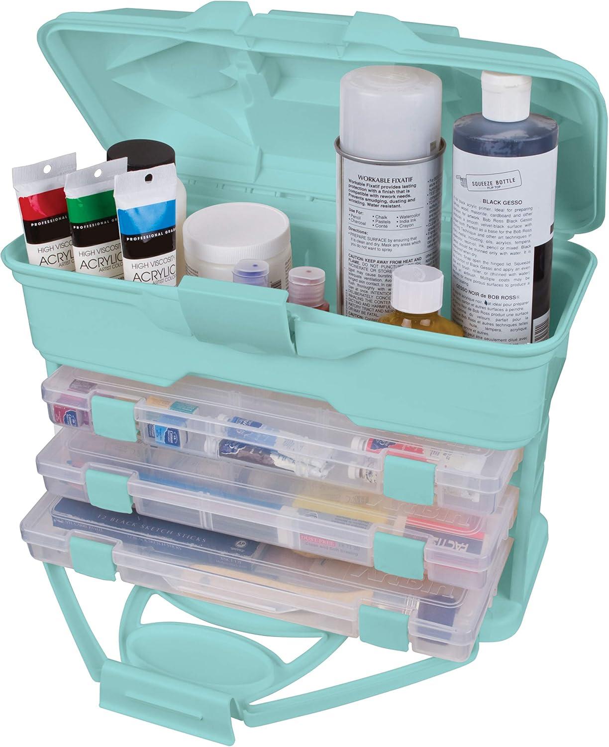 image:imageArtBin 6994AB Solutions Cabinet Portable Art amp Craft Organizer with Handle amp Drawers 1 Plastic Storage Case ClearAquaAqua