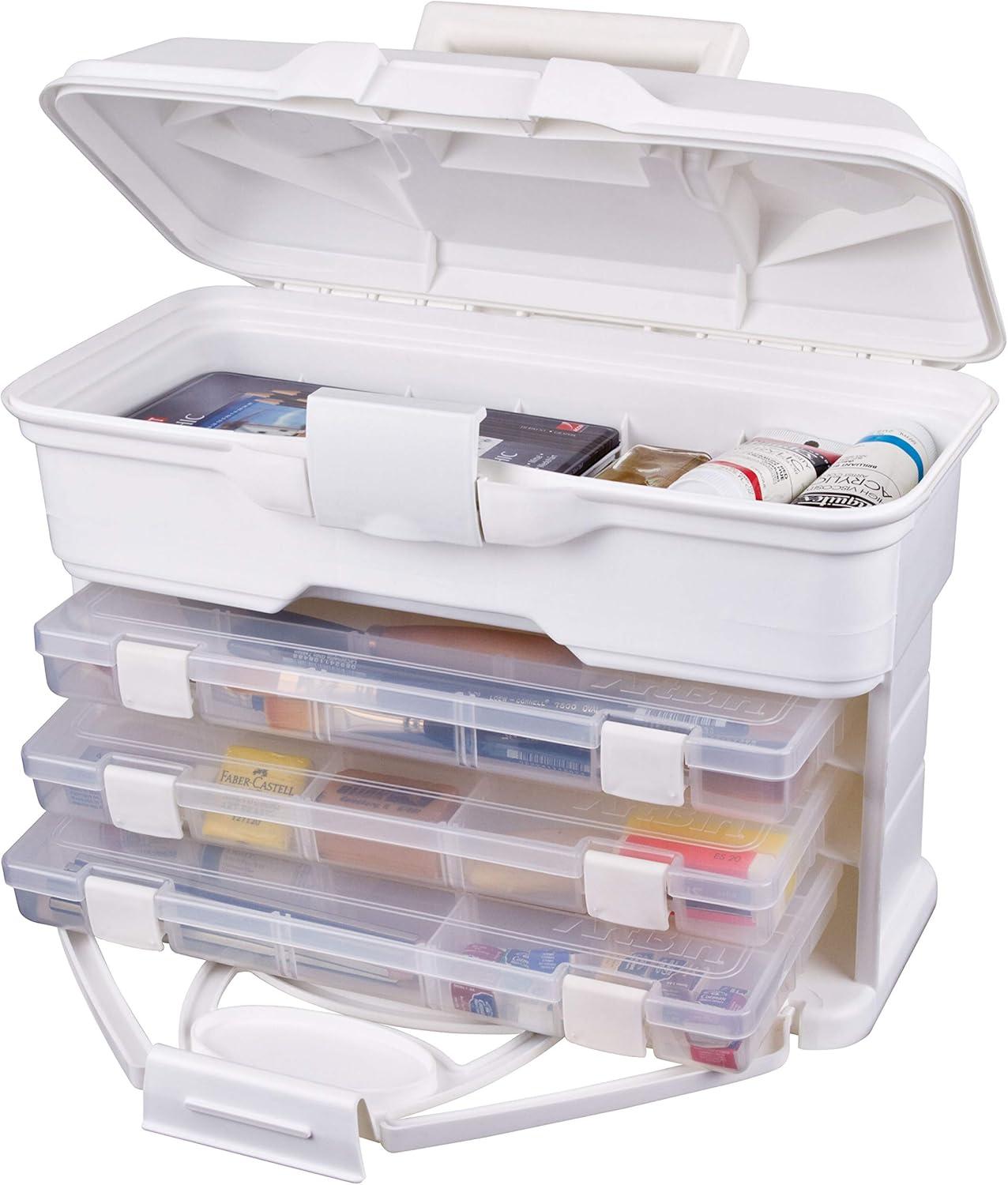 image:imageArtBin 6994AB Solutions Cabinet Portable Art amp Craft Organizer with Handle amp Drawers 1 Plastic Storage Case ClearAquaWhite